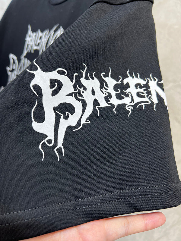 Close-up of Balenciaga t-shirt craftsmanship