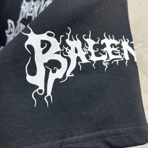 Close-up of Balenciaga t-shirt craftsmanship