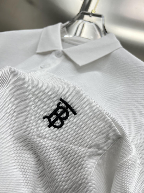 Close-up of Burberry t-shirt craftsmanship