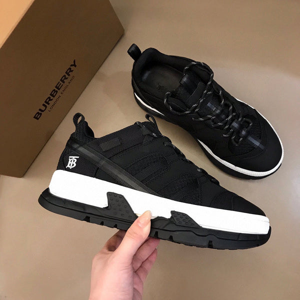 Burberry Grey Low-Top Sneakers - Front View