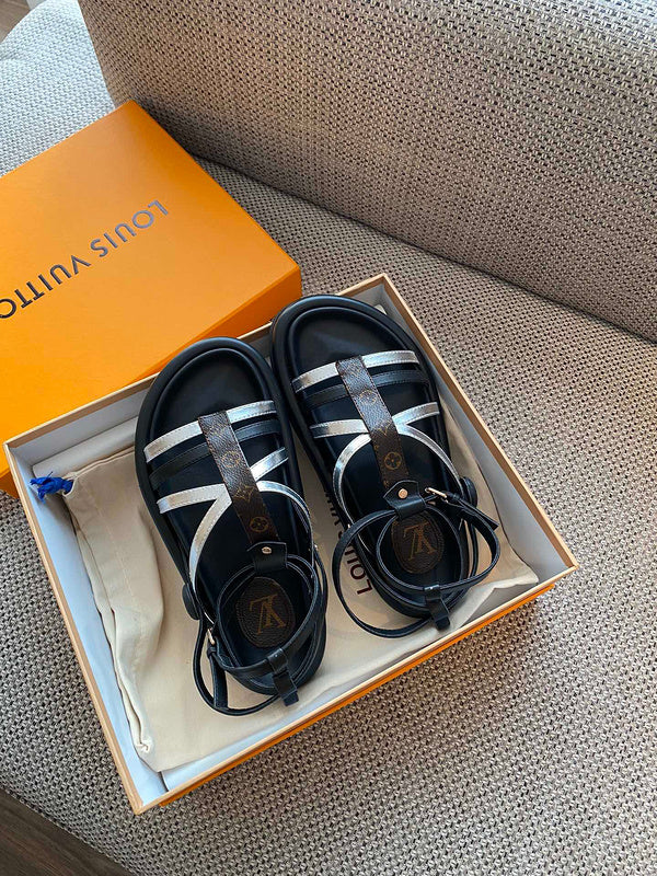 Louis Vuitton Camel Classic Ballet Flats - Side Profile View