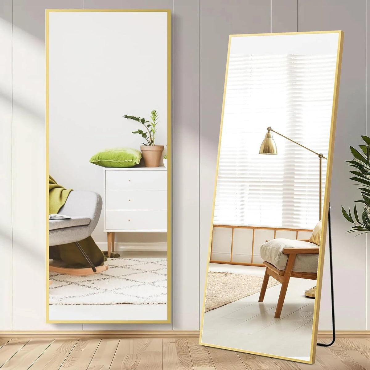 Full Length Mirror with Stand, Floor Mirror with Frame