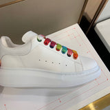 Alexander McQueen Red Chunky Platform Sneakers - Toe Detail View