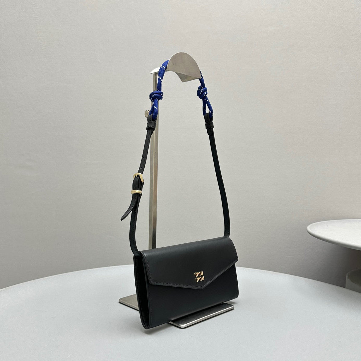 Wallets- Miu M Shoulder Strap Wallet Premium Leather Designer Wallet