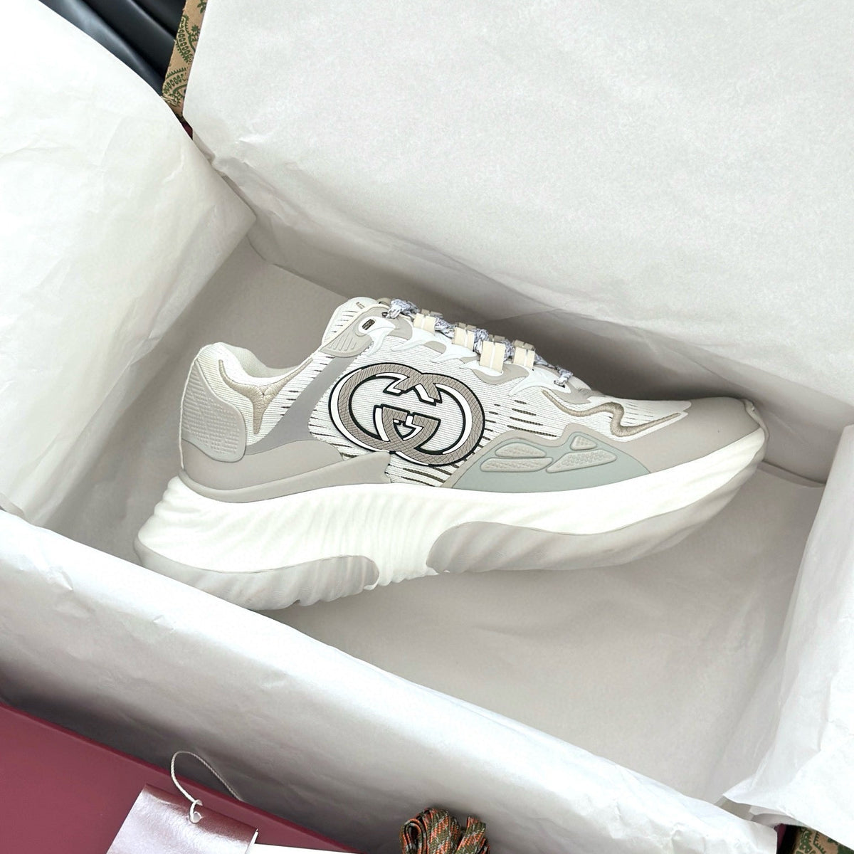 Gucci Shoes- Gucci Ripple Trainers Premium Designer Casual Shoes