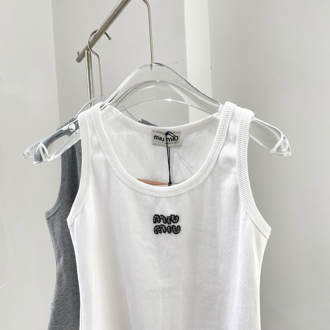 Tops- Miu M Tank Top Premium Designer Casual Top