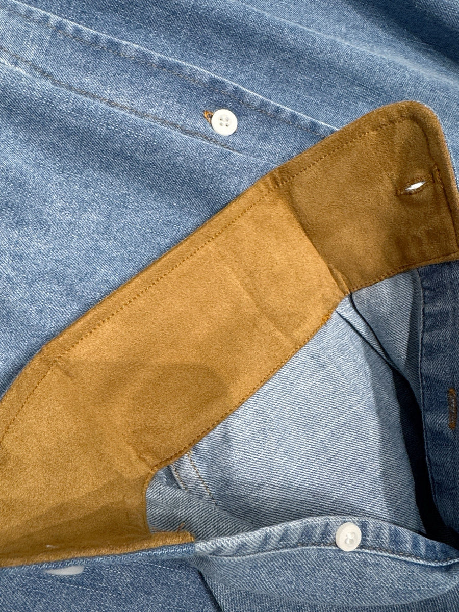Tops- Miu M Denim Shirt Elegant Everyday Designer Top