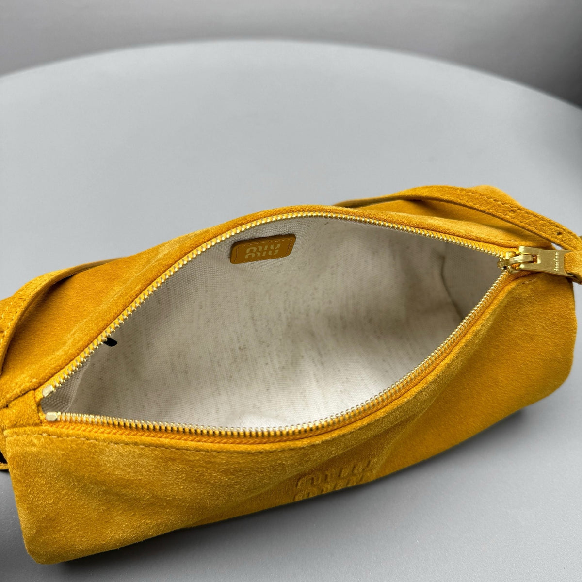 Bags- Miu M Suede Pouch Elegant Everyday Designer Handbag