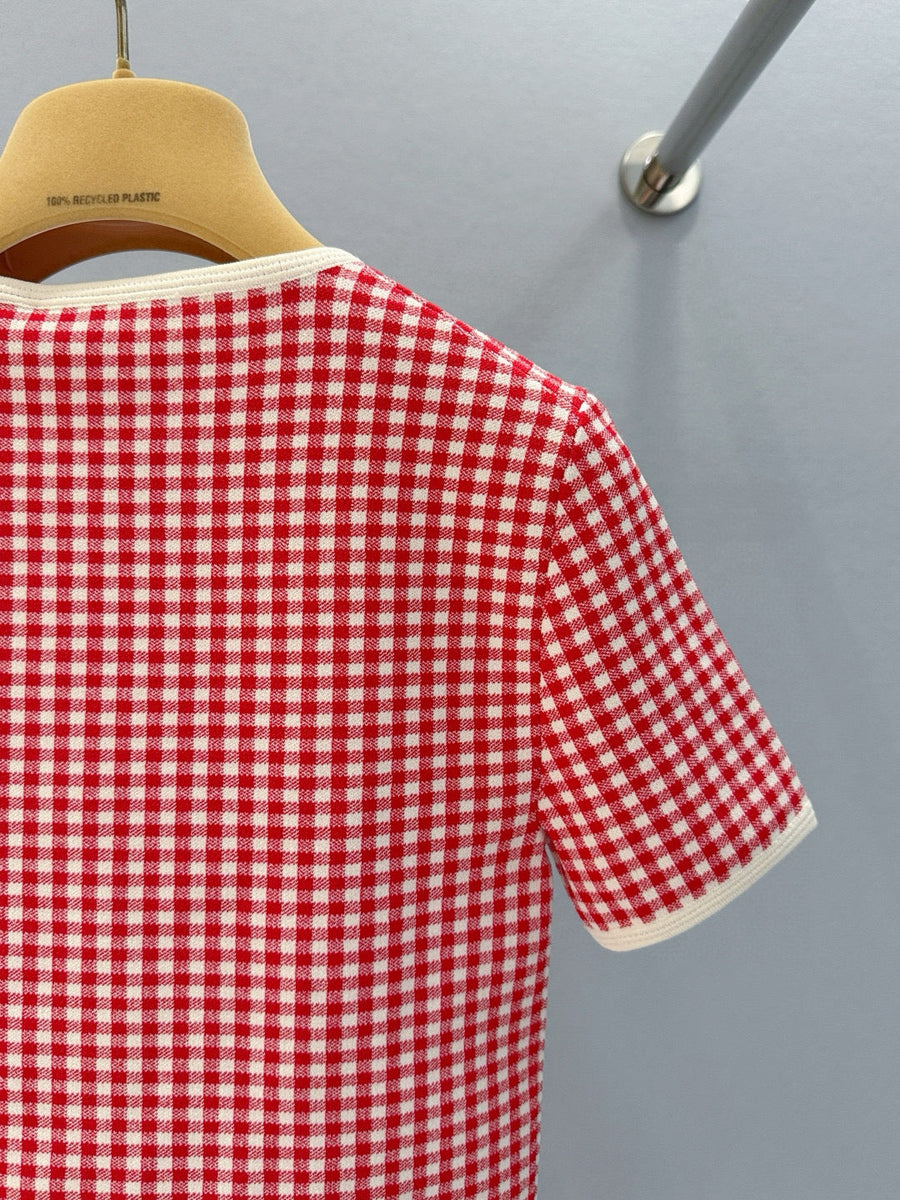 T-Shirts- Miu M T-shirt Casual Everyday Designer Tee