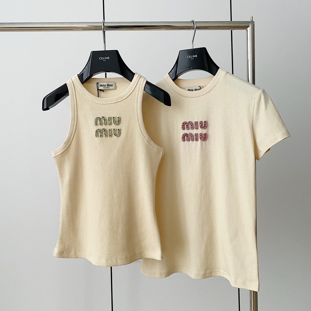 T-Shirts- Miu M T-shirt Premium Designer Cotton T-Shirt