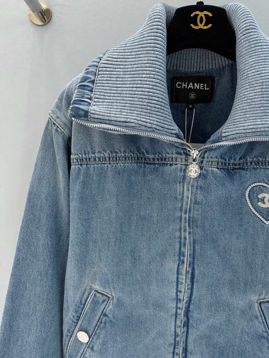 Chanel Denim Jacket – luxury designer piece at Velouxe