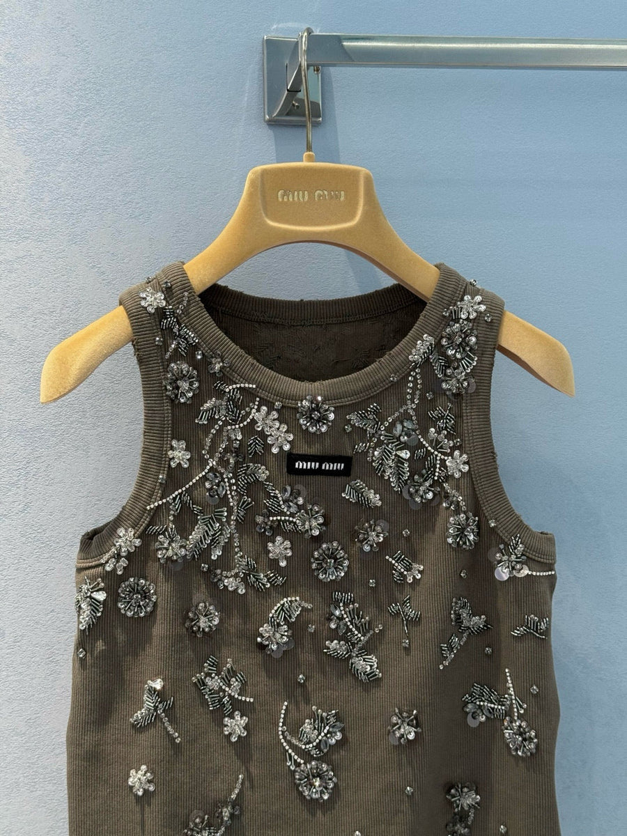 Tops- Miu M Tank Top Premium Designer Casual Top
