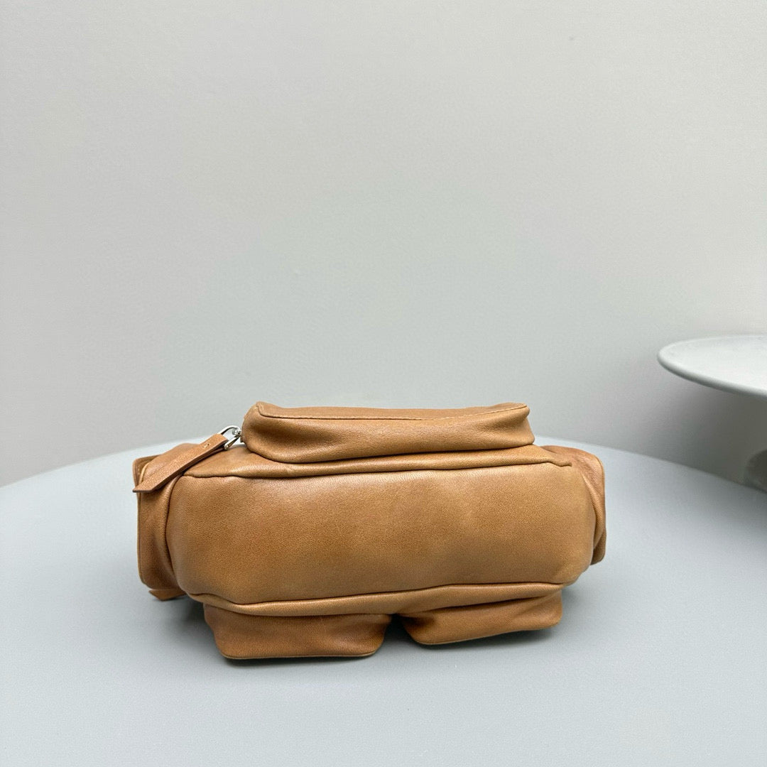 Bags- Miu M Pocket Nappa Leather Bag Premium Designer Shoulder Bag