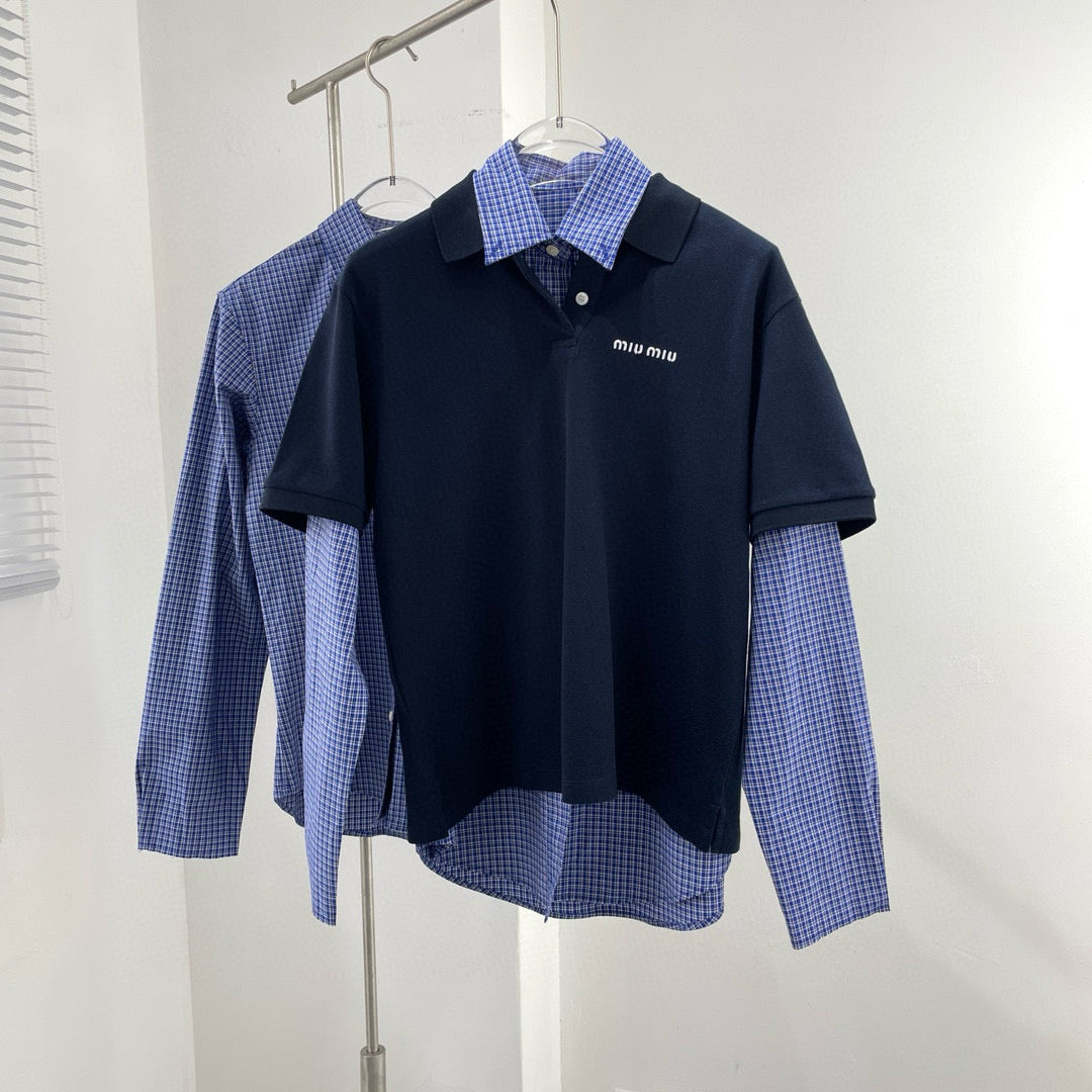 Tops- Miu M Shirt Premium Designer Casual Top