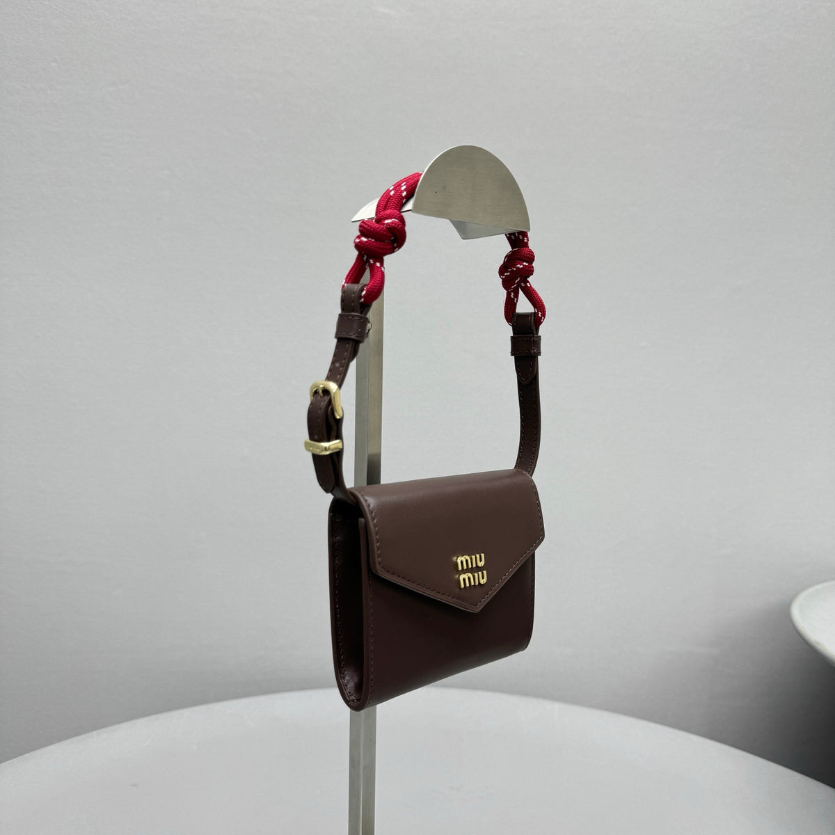 Wallets- Miu M Shoulder Strap Wallet Premium Leather Designer Wallet