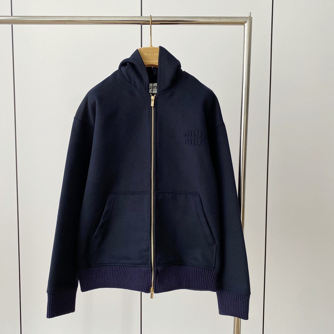 Hoodies- Miu M Zip Hoodie Premium Designer Casual Hoodie