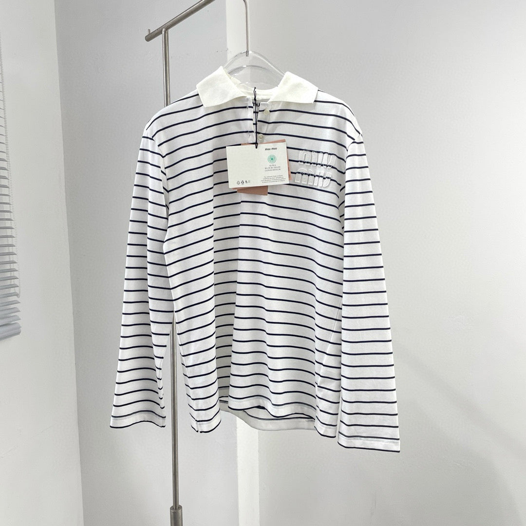 Tops- Miu M Shirt Elegant Everyday Designer Top