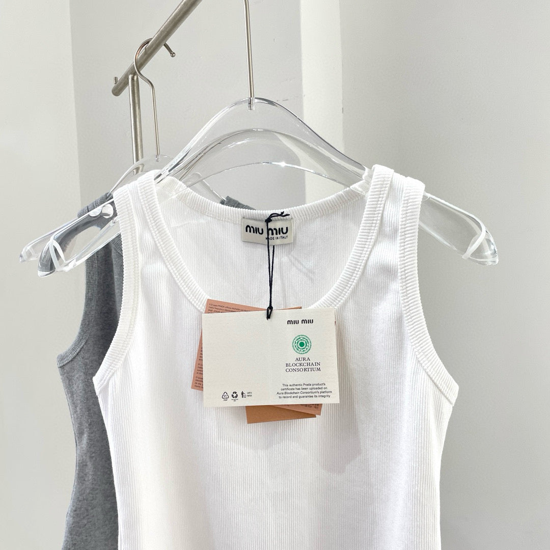 Tops- Miu M Tank Top Premium Designer Casual Top
