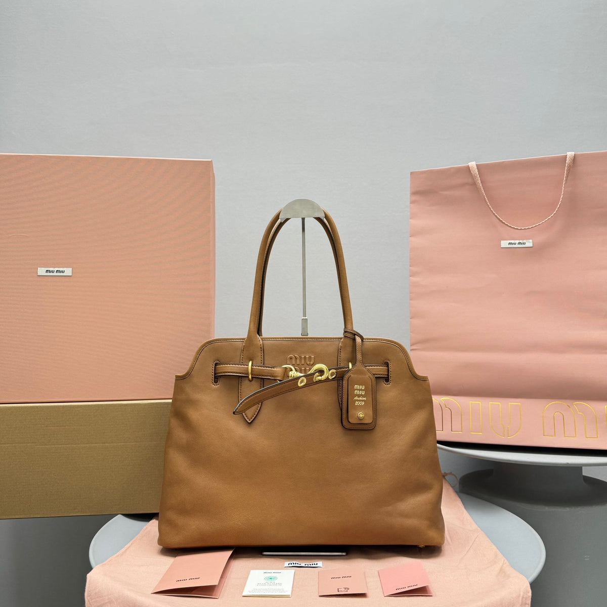 Bags- Miu M Aventure Nappa Leather Bag Elegant Everyday Designer Handbag