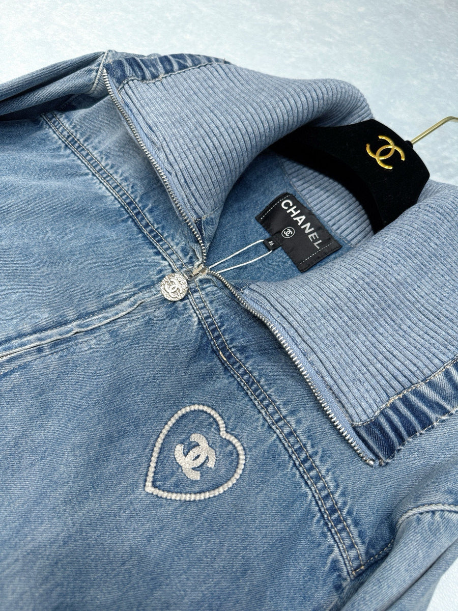 Chanel Denim Jacket – luxury designer piece at Velouxe