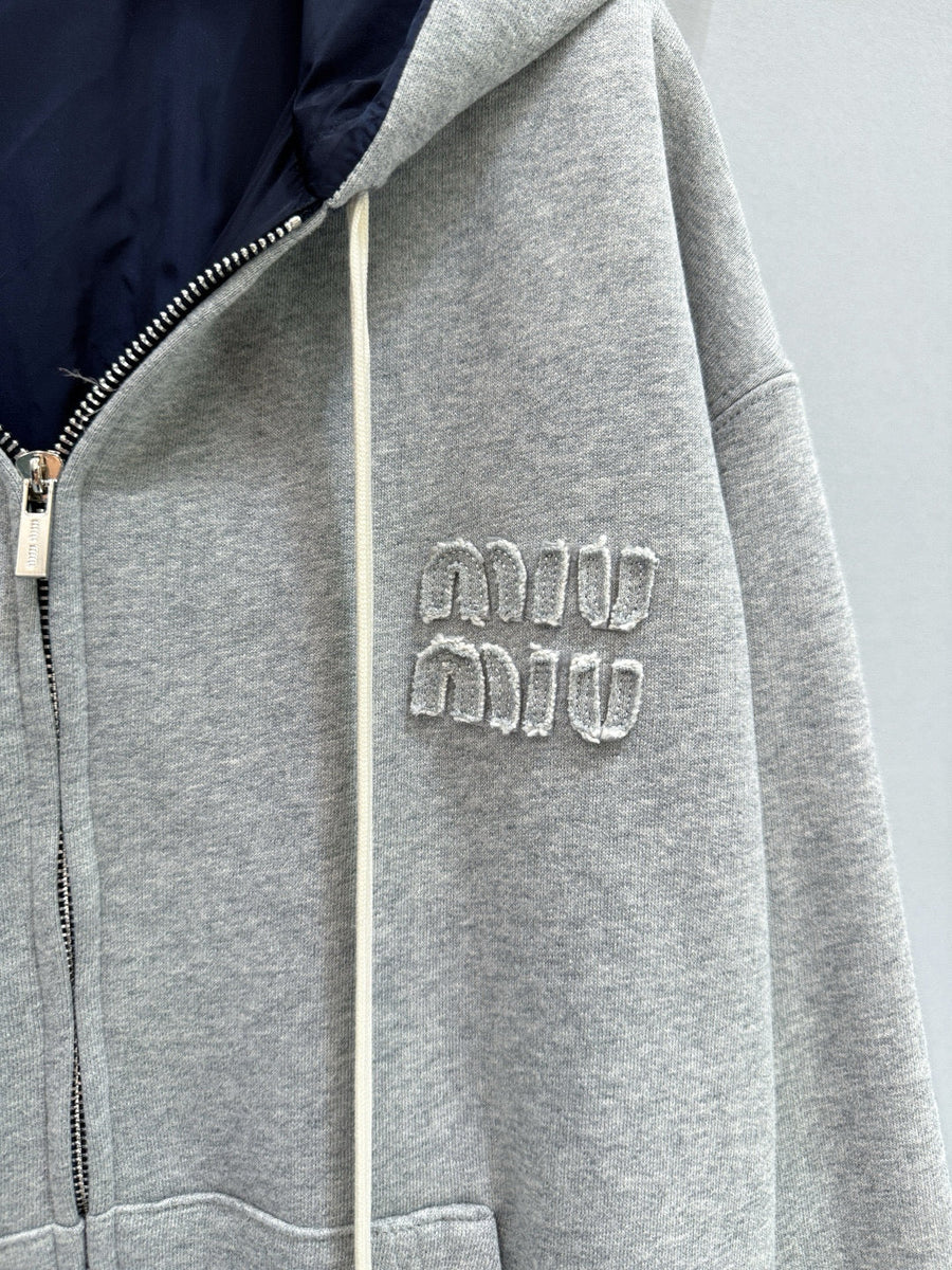 Hoodies- Miu M Zip Hoodie Premium Designer Casual Hoodie