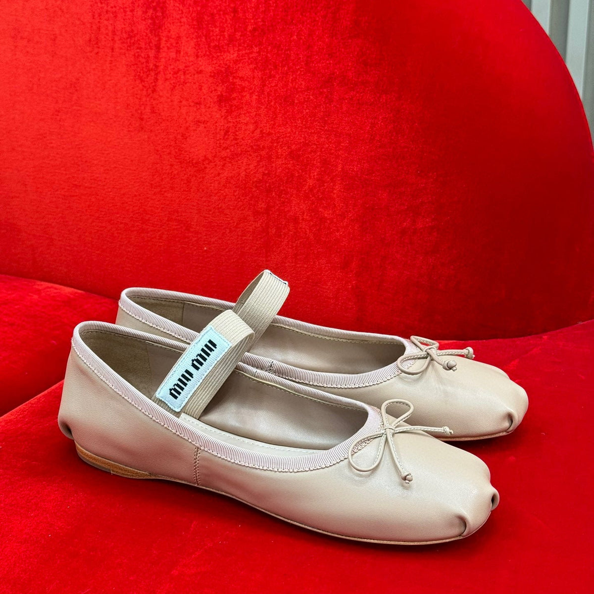 Shoes- Miu M Ballerina Flats Premium Designer Casual Shoes