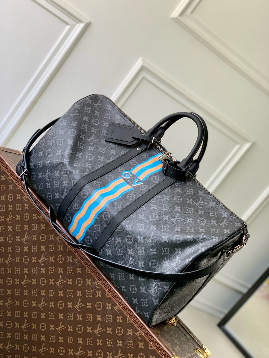 Louis Vuitton Bags- Louis Vuitton Lou Personalised Keepall Bandoulière 50 Bag Luxury Designer Leather Handbag