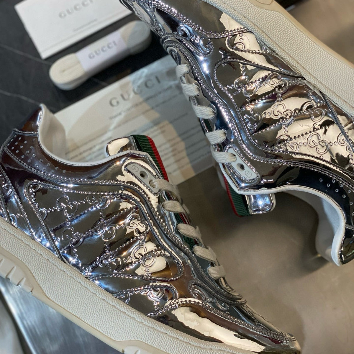 Gucci Shoes- Gucci Re Web Sneakers Premium Designer Casual Shoes