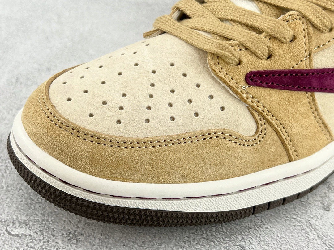 Jordan Shoes- Jordan Travis S x Jordan 1 Low Premium Designer Casual Shoes