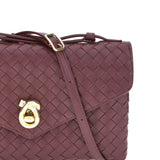 Close-up of Bottega Veneta shoulder bags hardware and fine stitching