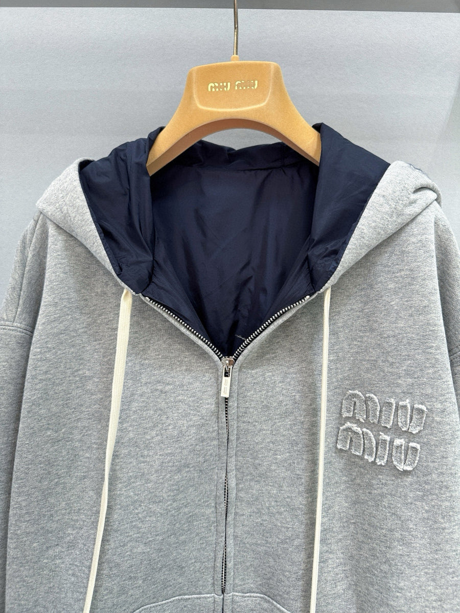 Hoodies- Miu M Zip Hoodie Premium Designer Casual Hoodie