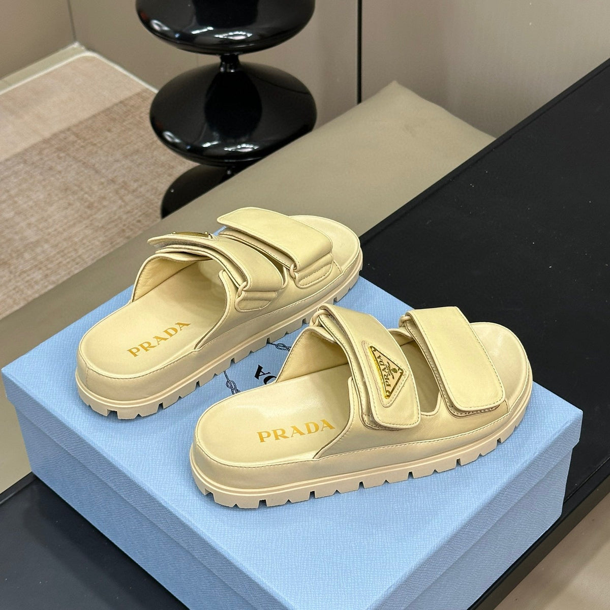 Shoes- Pd Nappa Leather Slides Luxury Lifestyle Designer Footwear