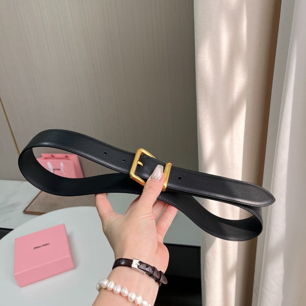 Belts- Miu M Belt 3.5 Cm Classic Everyday Designer Belt