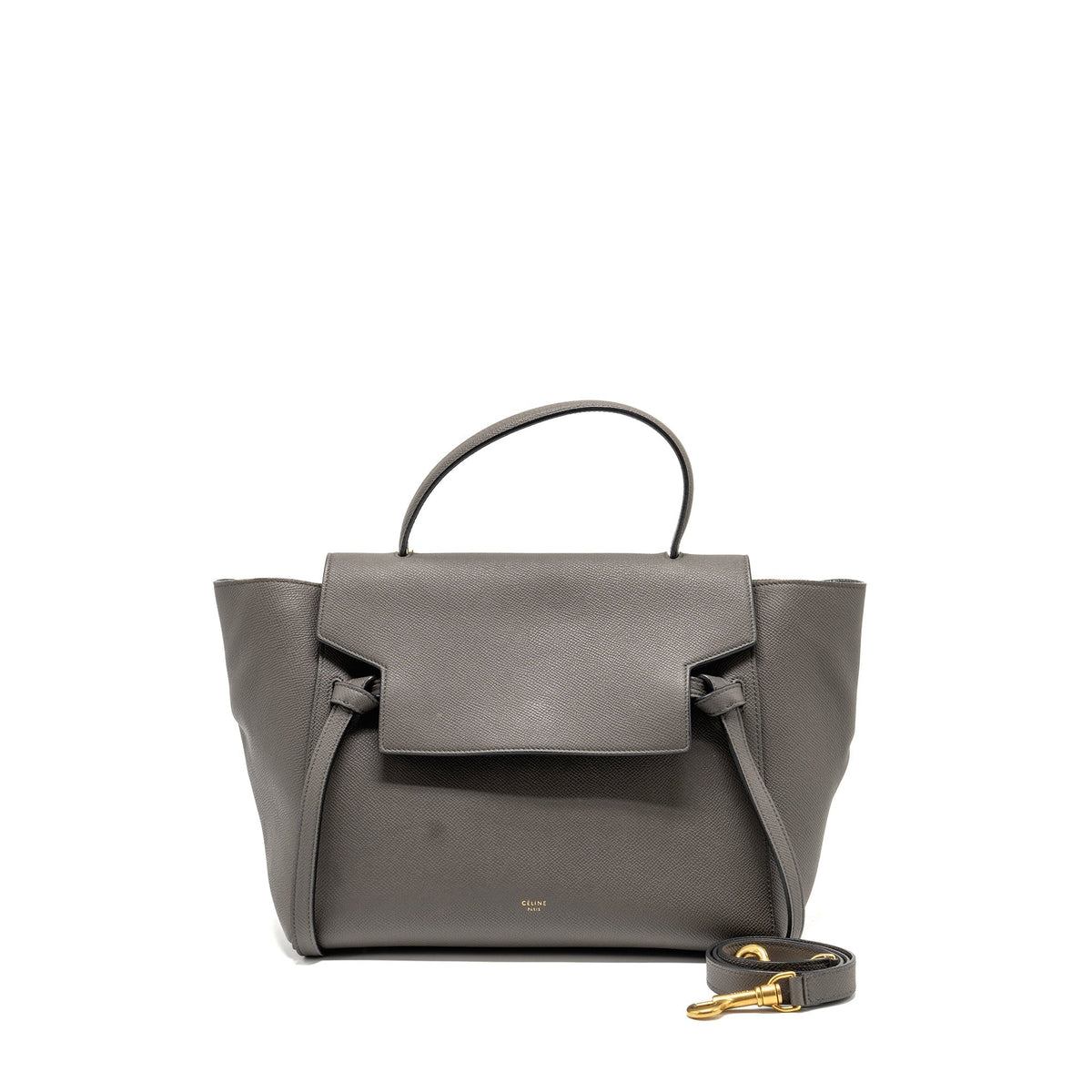 Celine Bags? Celine Mini Belt Bag Calfskin Grey GHW Luxury Designer Leather Handbag
