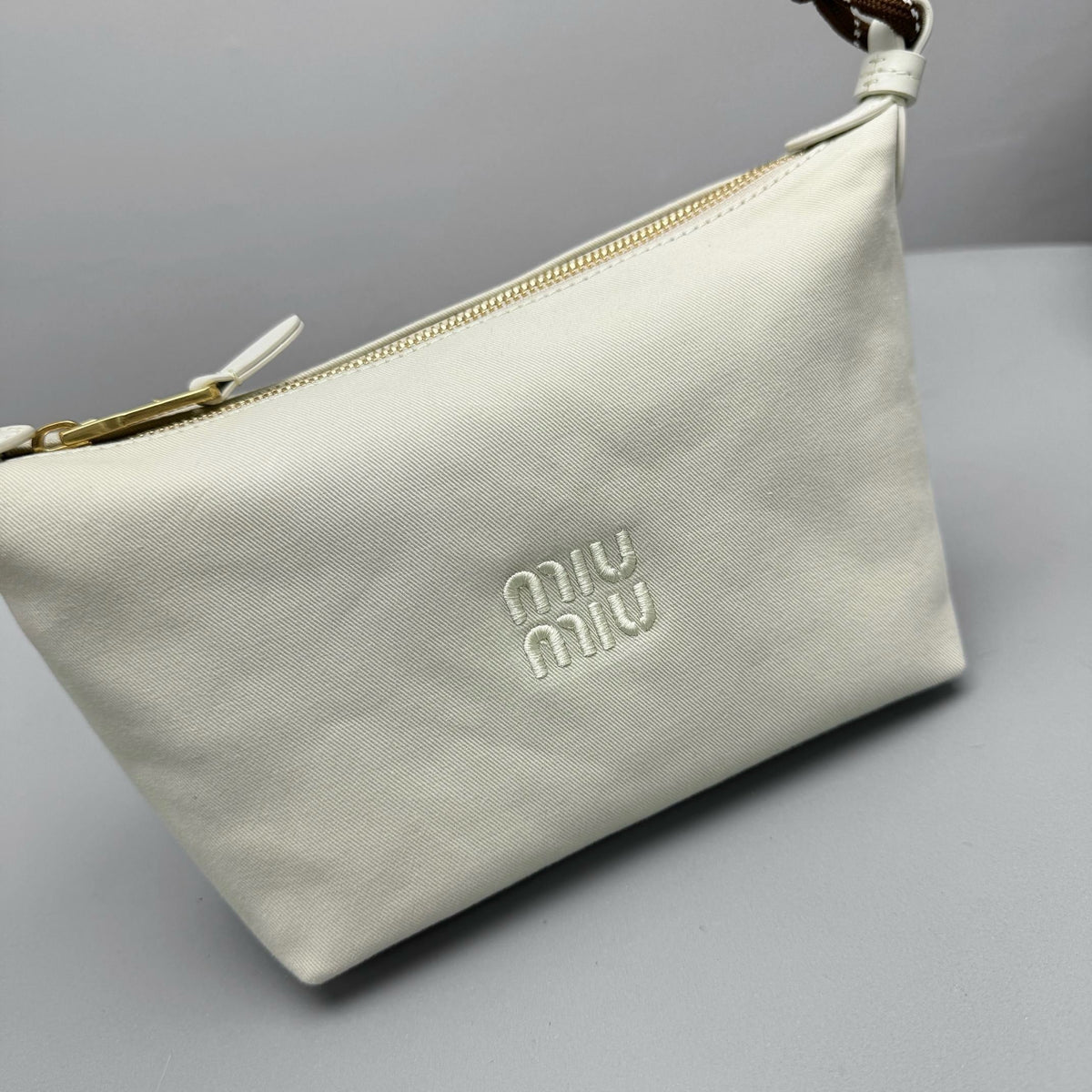 Bags- Miu M Gabardine Pouch Luxury Designer Leather Handbag