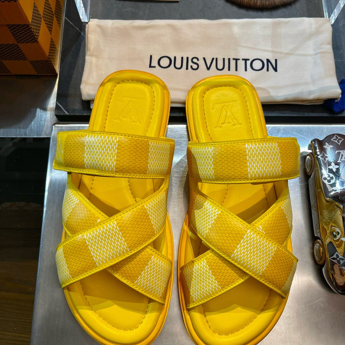 Louis Vuitton Shoes- Louis Vuitton Lou Venice Mule Premium Designer Casual Shoes