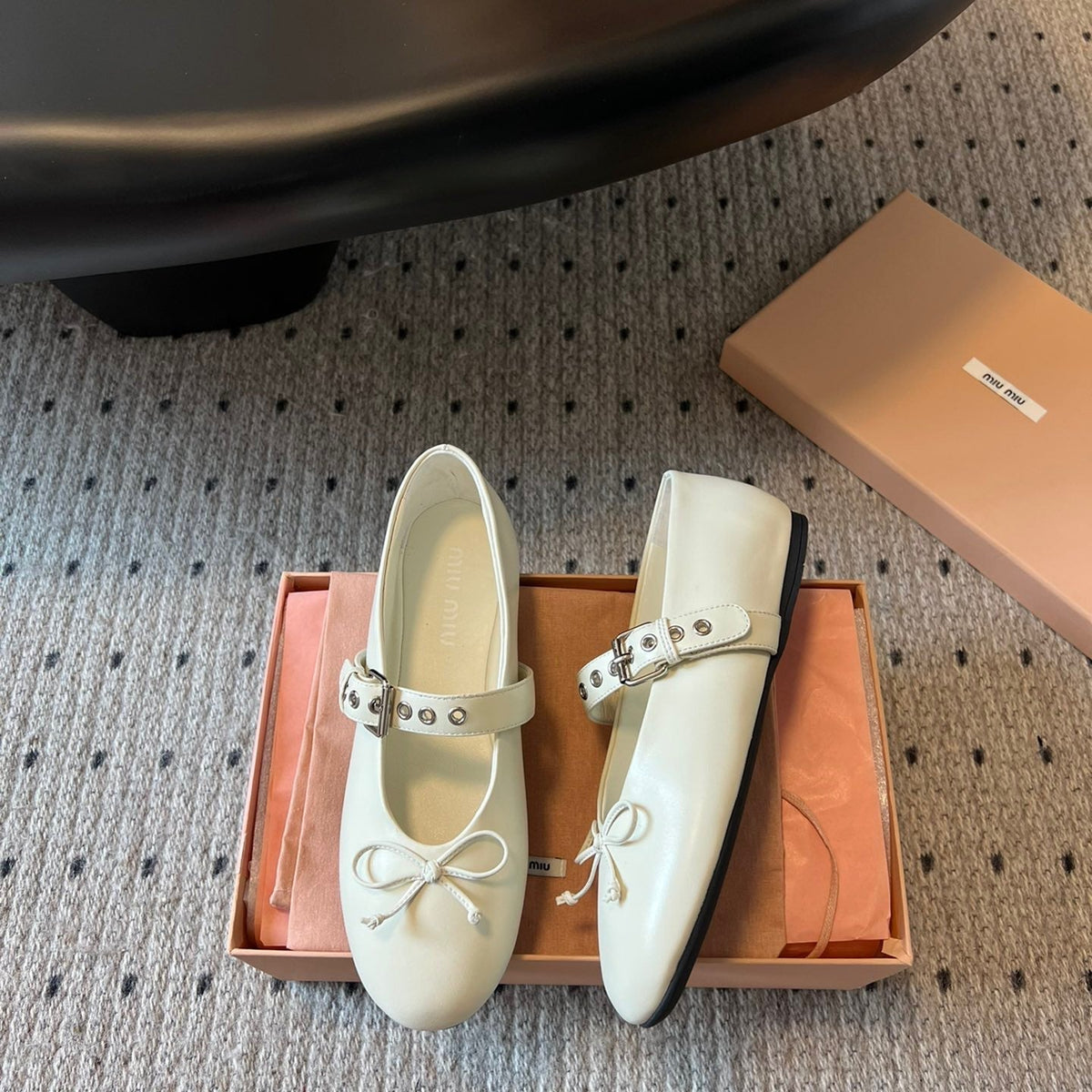 Shoes- Miu M Ballerina Flats Premium Designer Casual Shoes