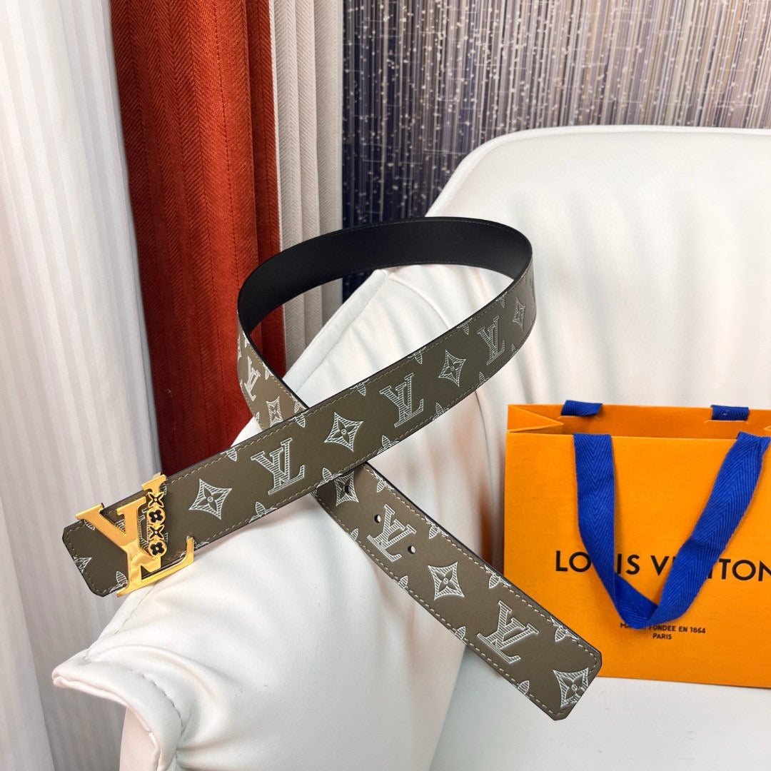 Louis Vuitton Belts- Louis Vuitton Lou Belt 4.0 Cm Classic Everyday Designer Belt