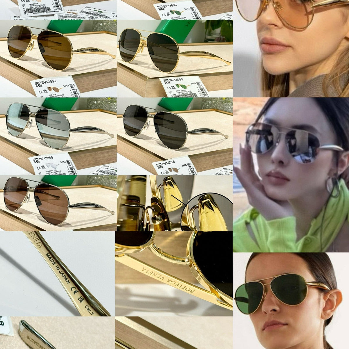 Bottega Veneta Sunglasses detail shot – authentic designer craftsmanship