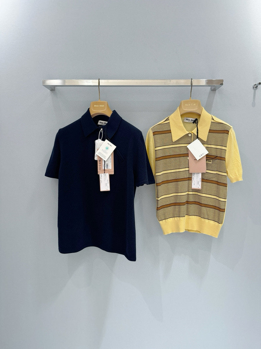 Polo Shirts? Miu M Polo Shirt Classic Designer Cotton Polo Shirt