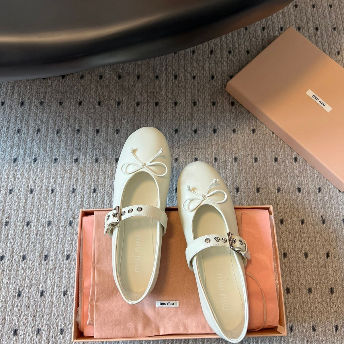 Shoes- Miu M Ballerina Flats Premium Designer Casual Shoes