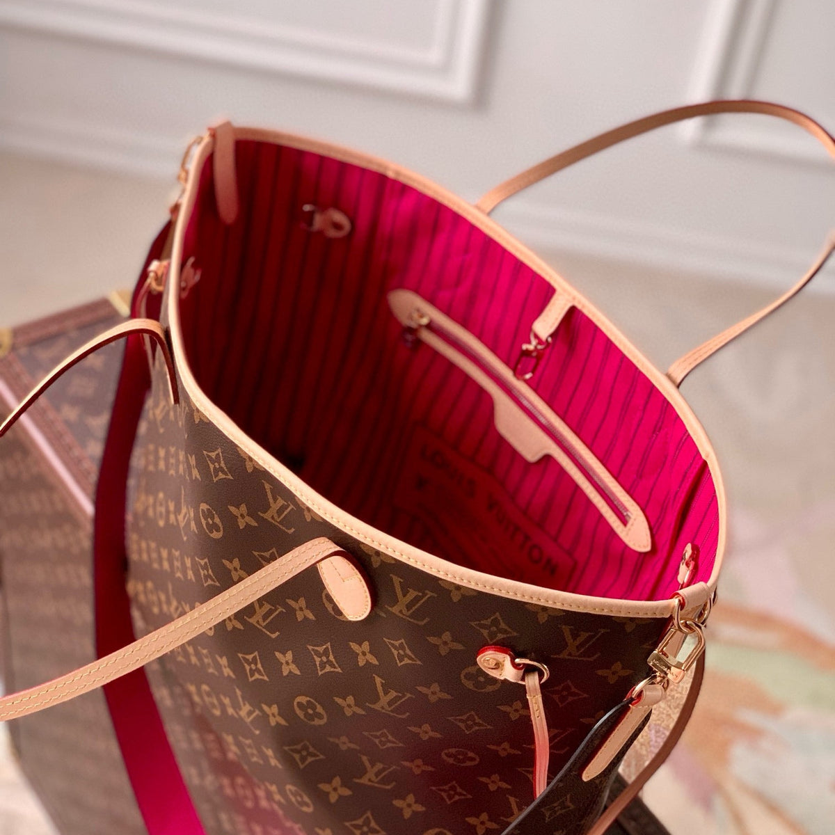 Louis Vuitton Bags- Louis Vuitton Lou Neverfull Inside Out Mm Tote Bag Elegant Everyday Designer Handbag