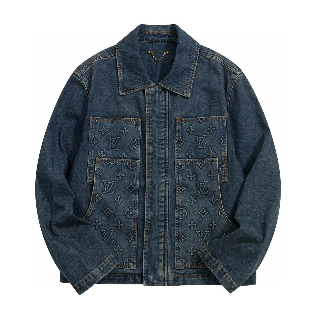 Louis Vuitton Jackets- Louis Vuitton Lou Denim Jacket Premium Casual Designer Jacket