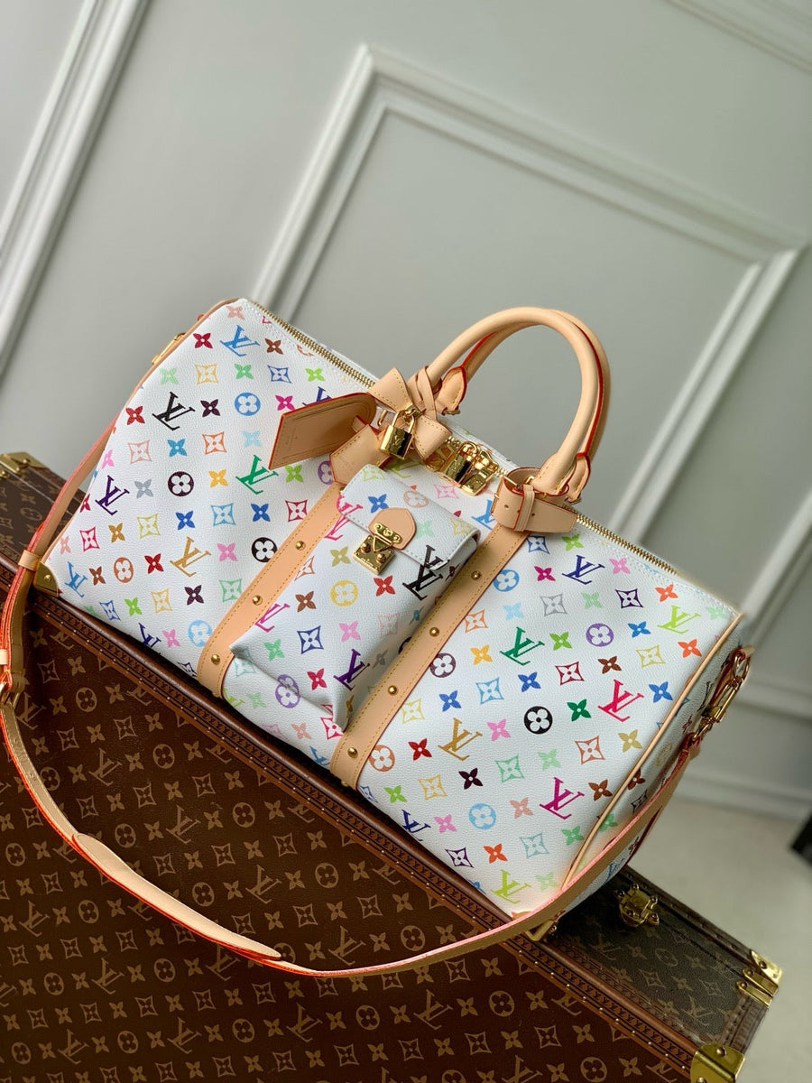 Louis Vuitton Bags- Louis Vuitton Lou x Murakami Keepall 45 Bag Luxury Designer Leather Handbag