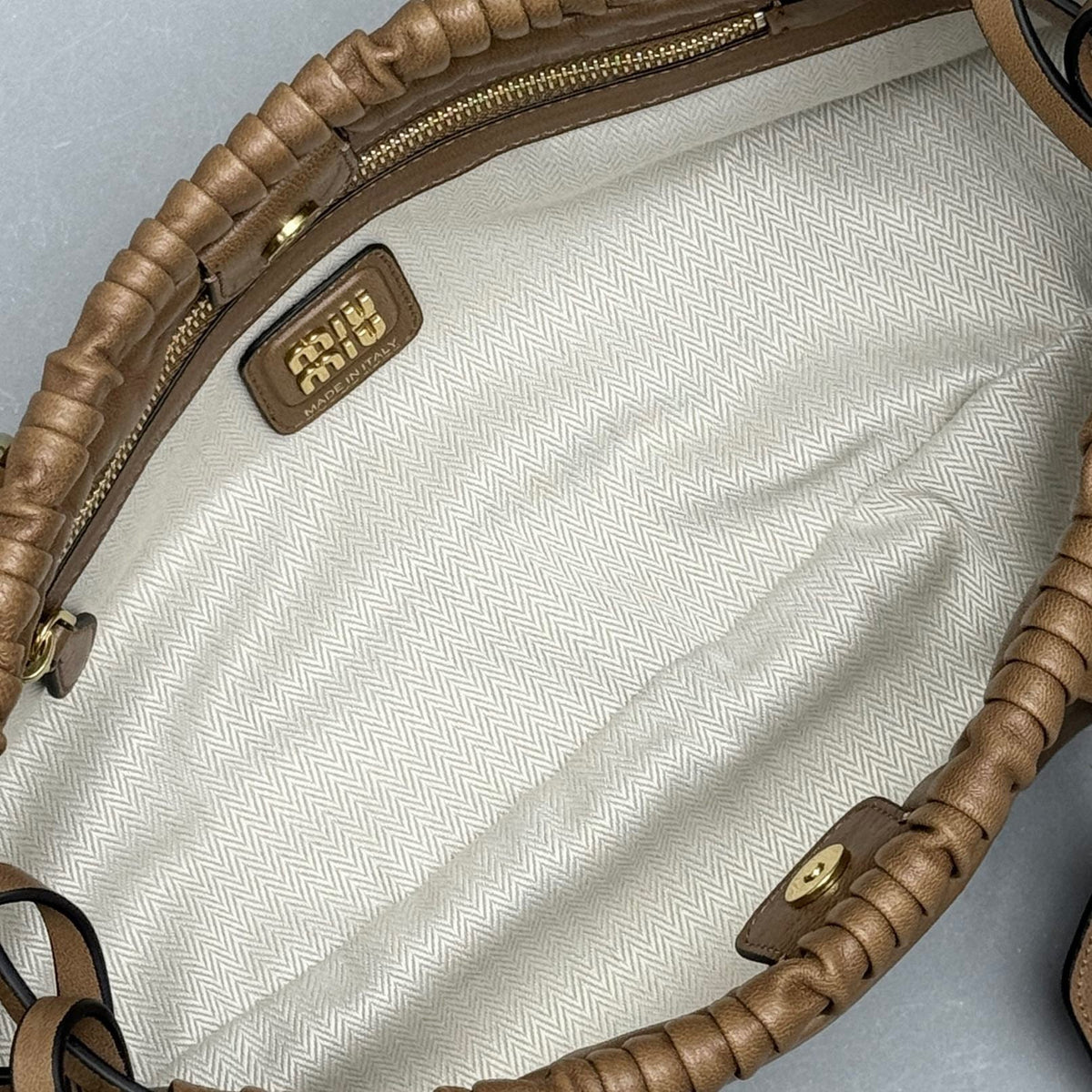 Bags- Miu M Nappa Leather Bag Elegant Everyday Designer Handbag