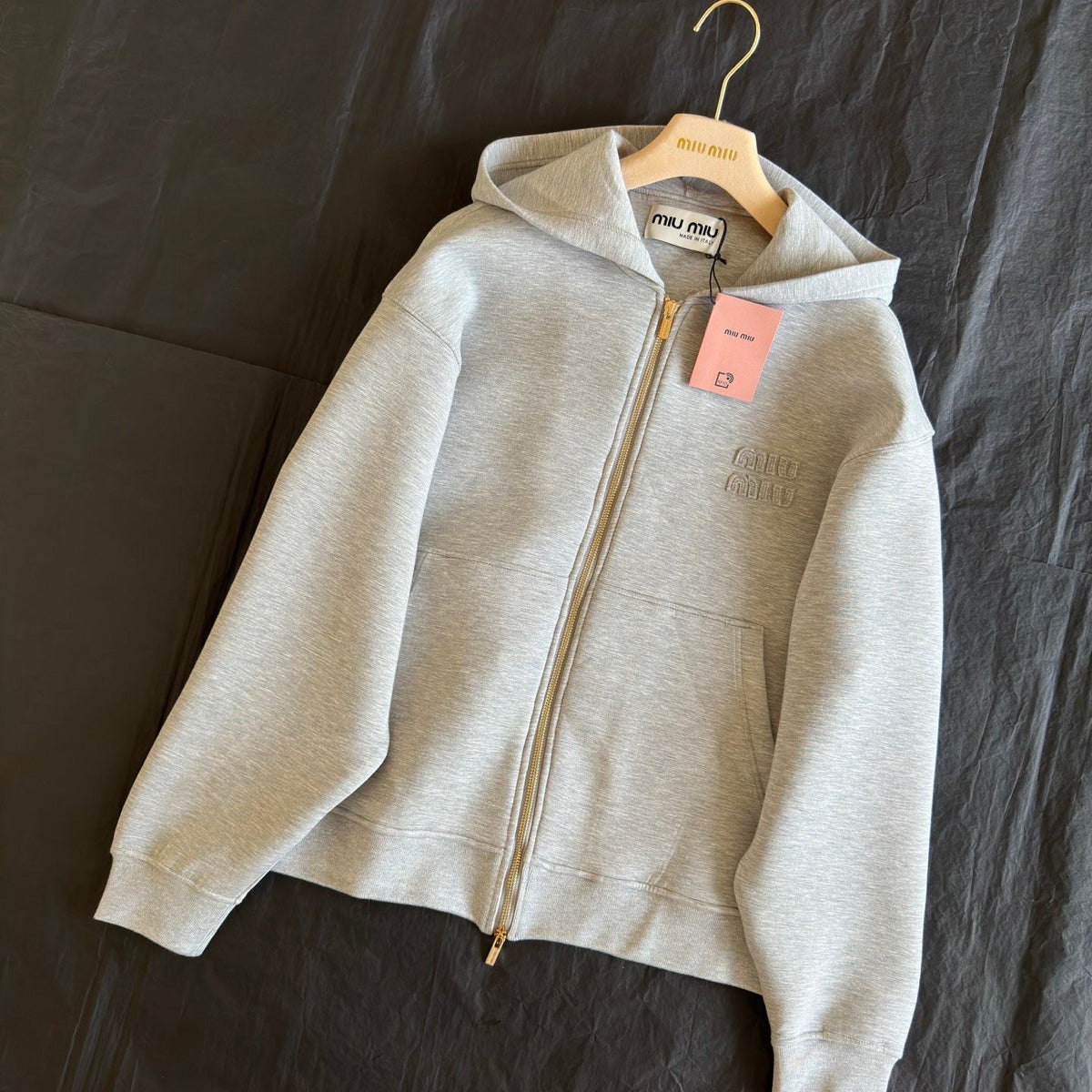 Hoodies- Miu M Zip Hoodie Comfortable Luxury Streetwear Hoodie