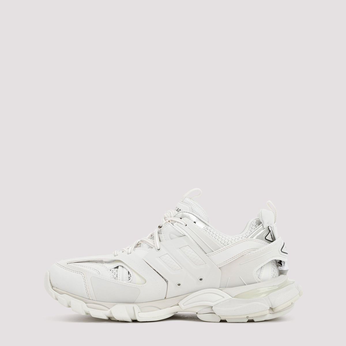 Close-up of Balenciaga sneakers hardware and fine stitching