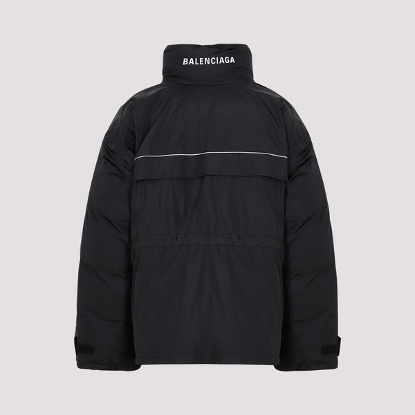 Close-up of Balenciaga coats hardware and fine stitching