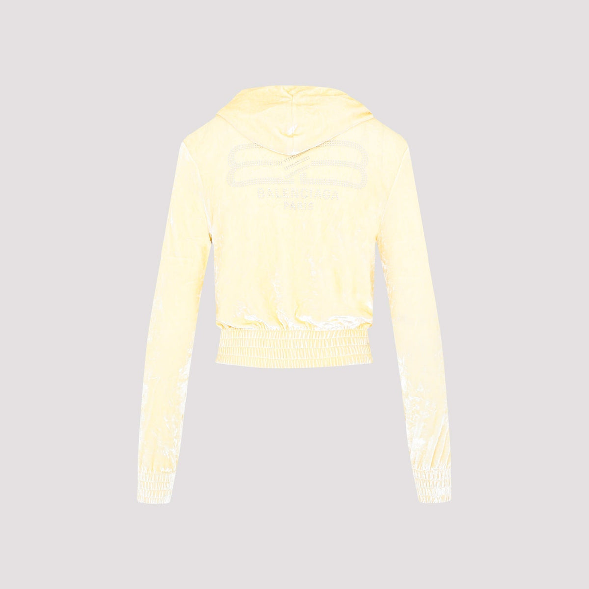 Close-up of Balenciaga sweatshirts hardware and fine stitching