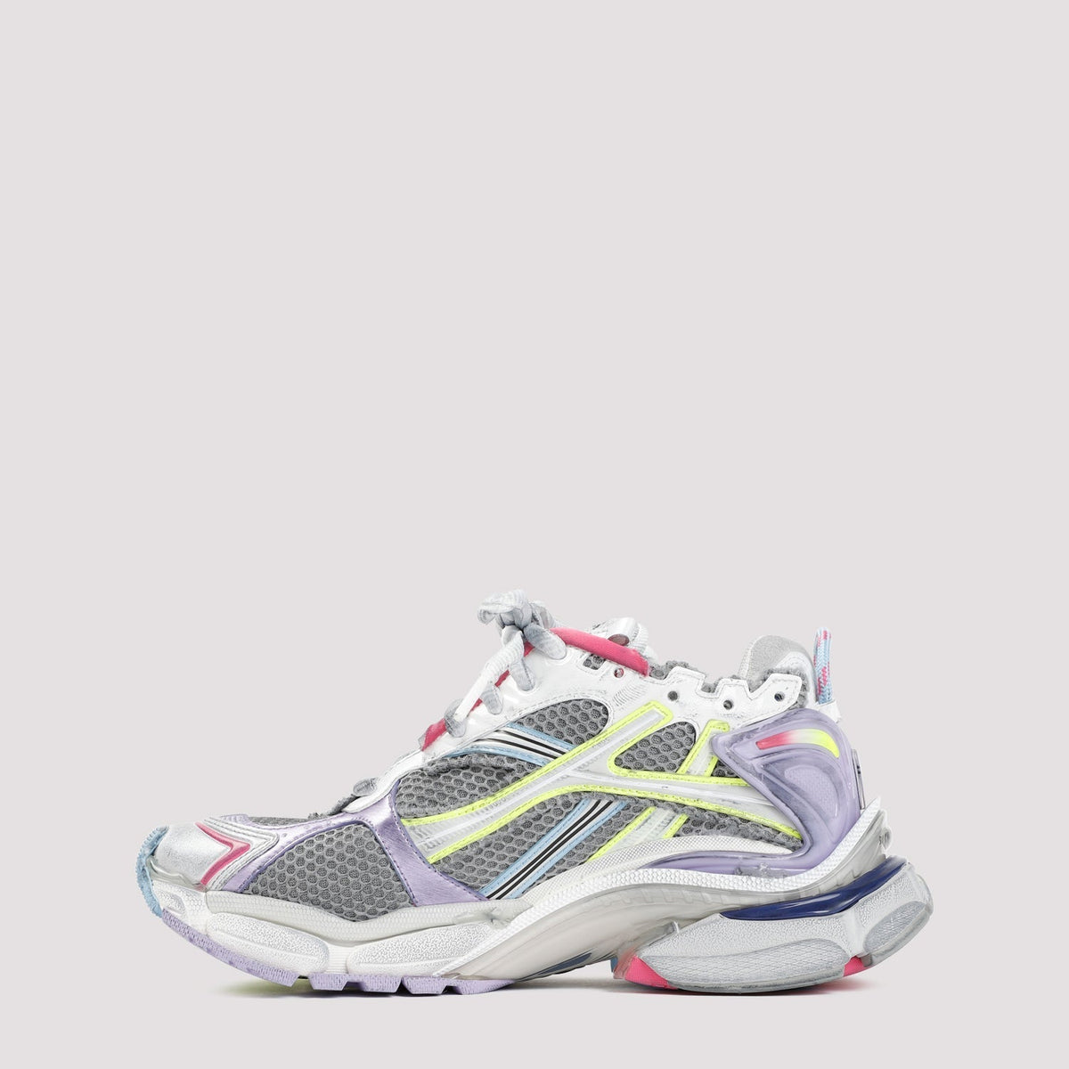 Close-up of Balenciaga sneakers hardware and fine stitching